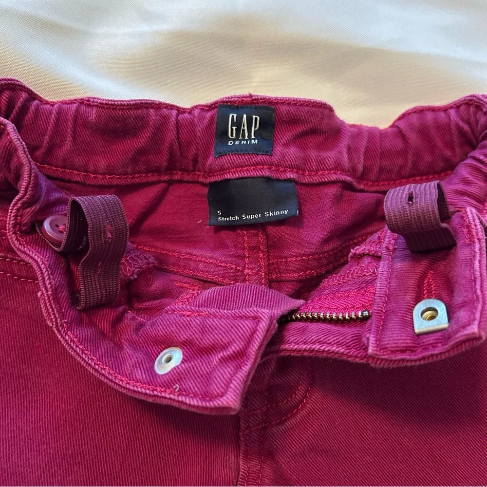 GAP Jean bundle of two pink super skinny &  blue distressed flare girls size 5